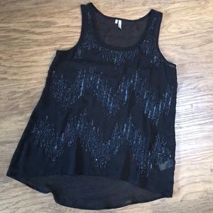 Sequined and beaded tank